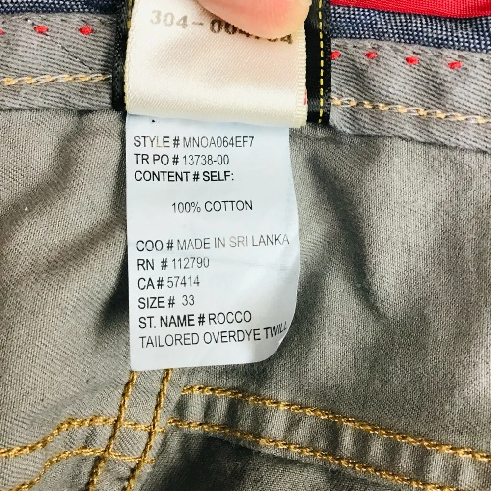 True Religion Rocco Tailored Overdye Twill Jeans Pants Gray Button Fly 33